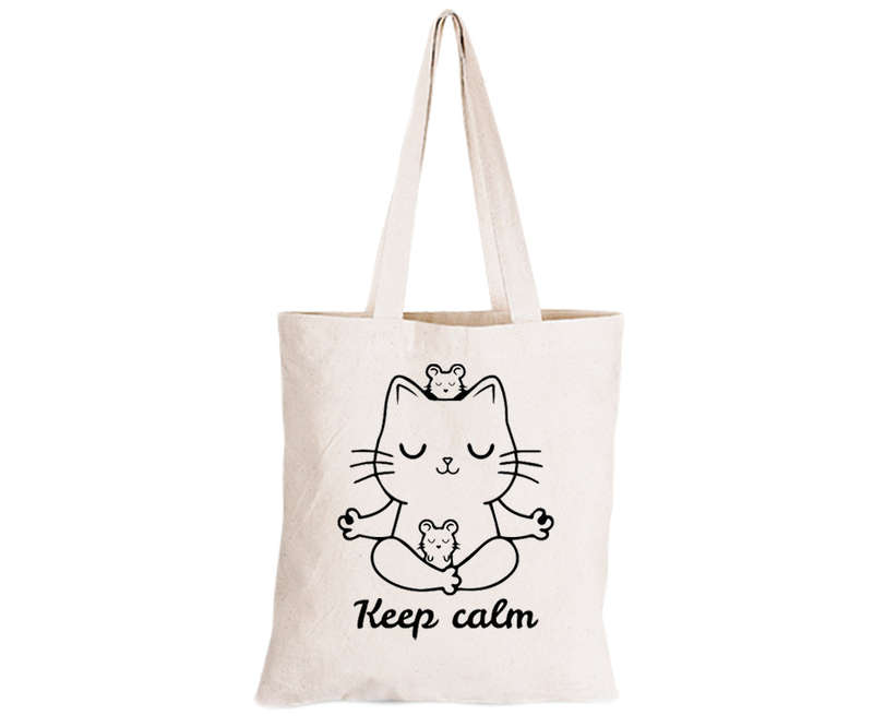 Keep Calm - Cat - Eco-Cotton Natural Fibre Bag