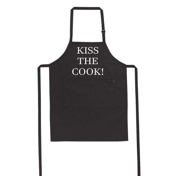 Kiss the Cook - White Text - Apron