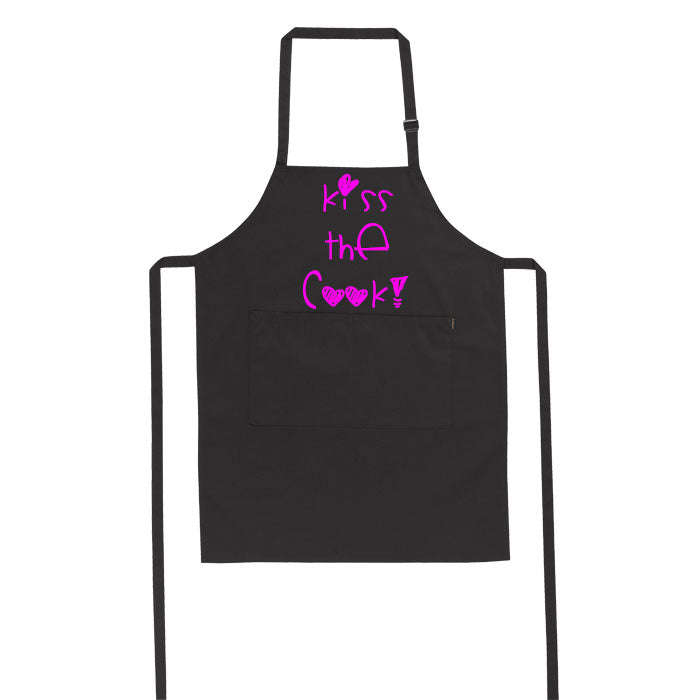 Kiss the Cook - Pink Text - Apron