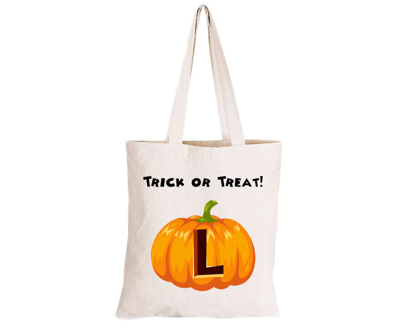 L - Halloween Pumpkin - Eco-Cotton Trick or Treat Bag
