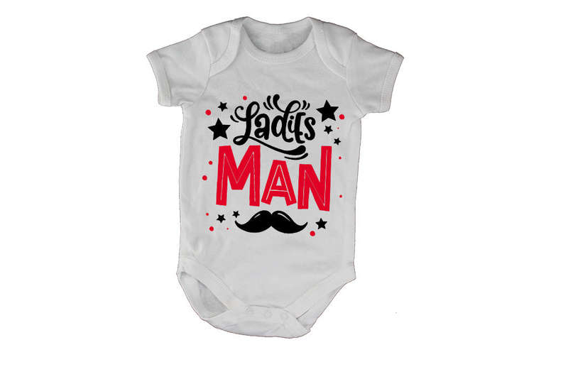 Ladies Man, Mustache - Valentine - Baby Grow