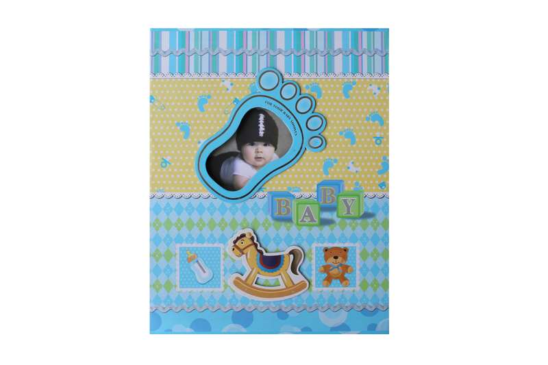 Blue Baby Footprint, Baby Photo Album