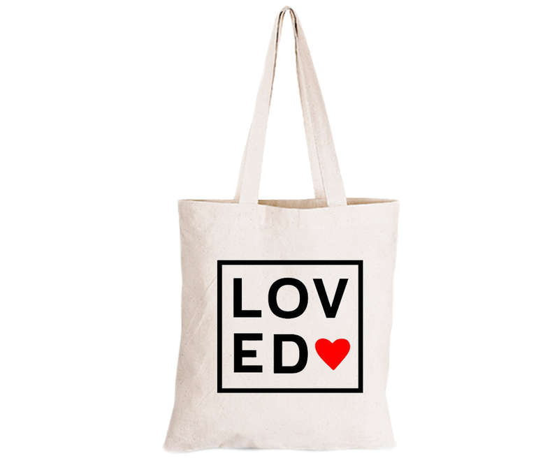 Loved - Square - Valentine - Eco-Cotton Natural Fibre Bag