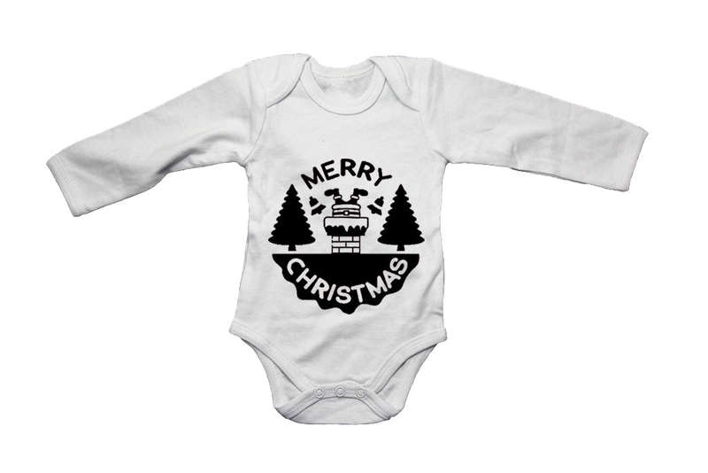 Merry Christmas - Chimney Santa - Baby Grow