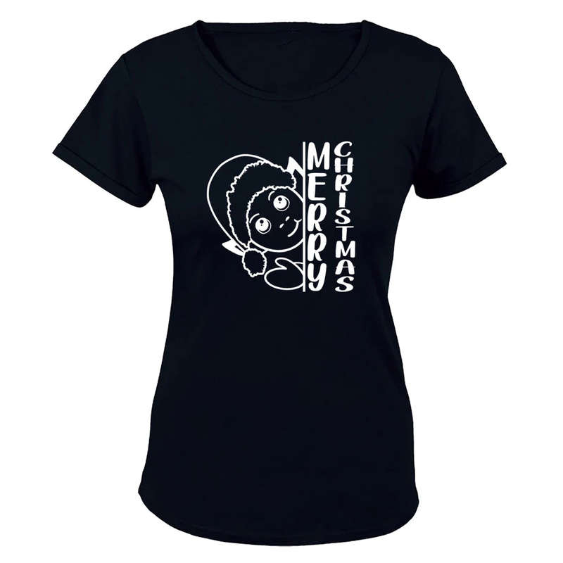 Merry Christmas - Peeking Elf - Ladies - T-Shirt