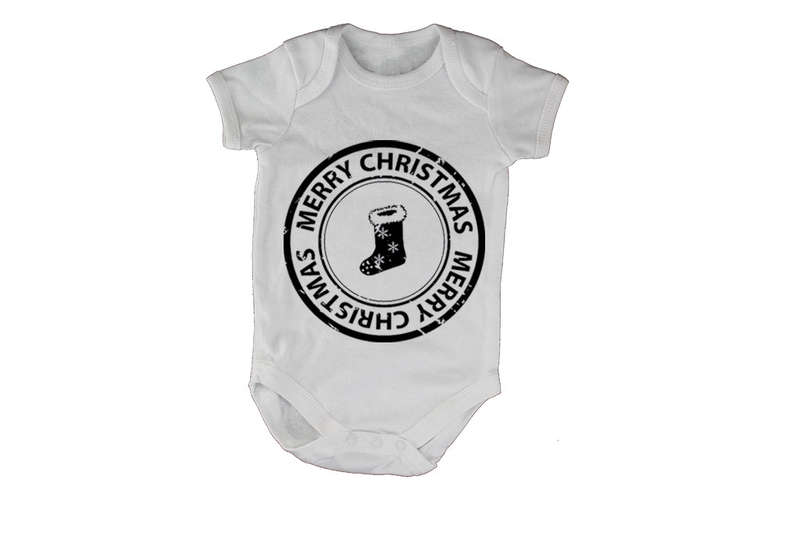 Merry Christmas - Stocking Stamp - Baby Grow