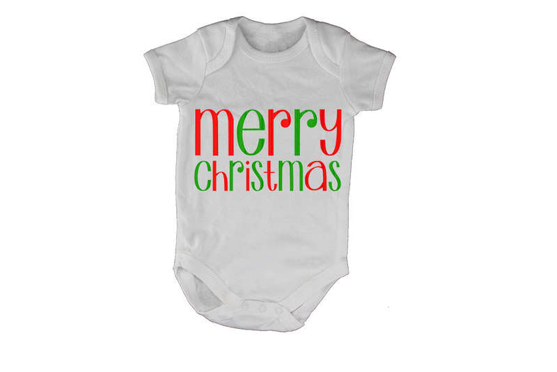 Merry Christmas - Colourful - Baby Grow