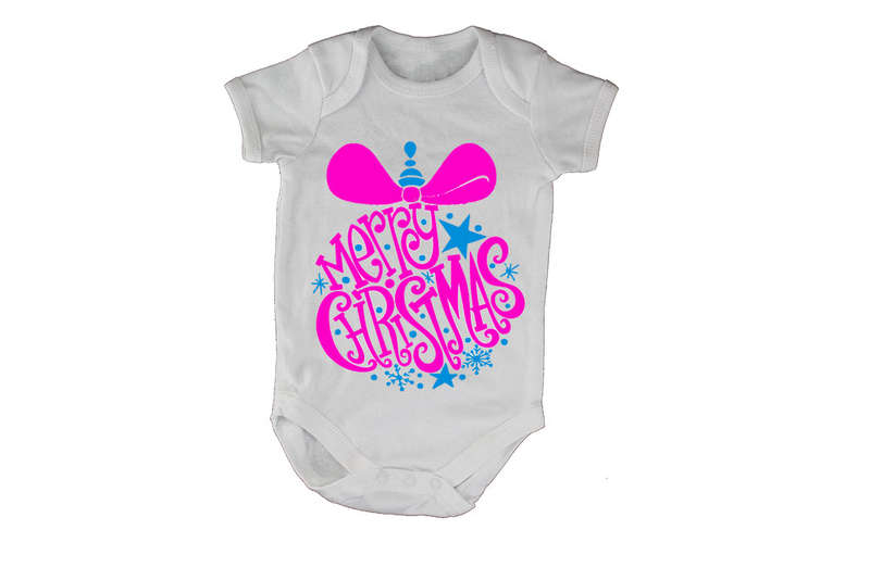 Merry Christmas - Star Bauble - Baby Grow
