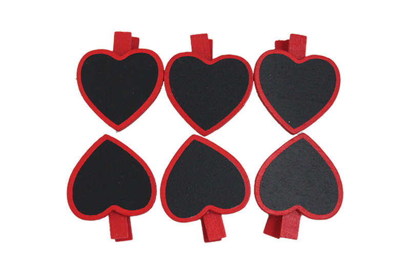 Miniature Pegs with Red Hearts
