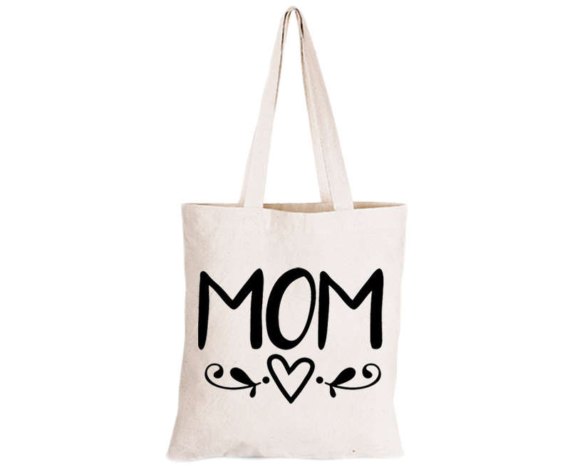 Mom - Heart - Eco-Cotton Natural Fibre Bag
