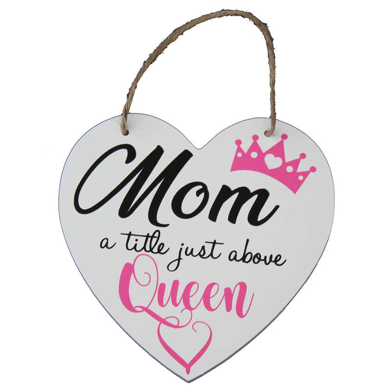 Mom, Title Above Queen - Heart Sign
