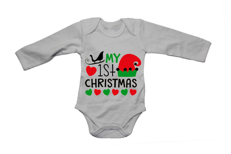 My First Christmas - Elf Hat - Baby Grow