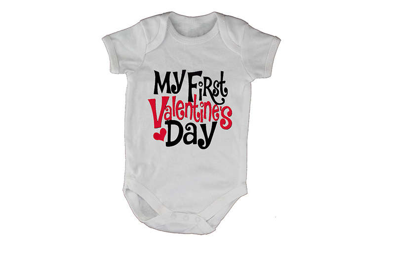 My First Valentine's Day - Bold Font - Baby Grow