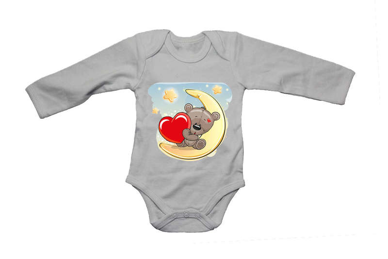 Night Time Valentine Teddy - Baby Grow