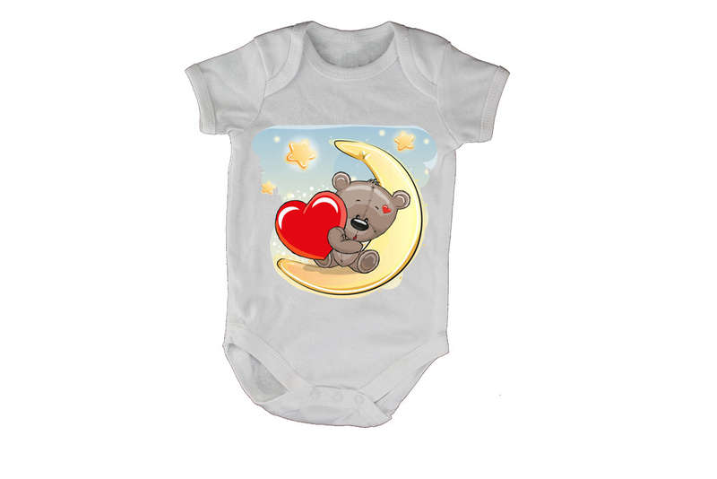 Night Time Valentine Teddy - Baby Grow