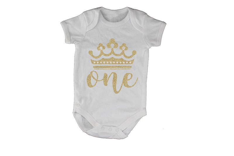 ONE - Glitter Crown - Baby Grow