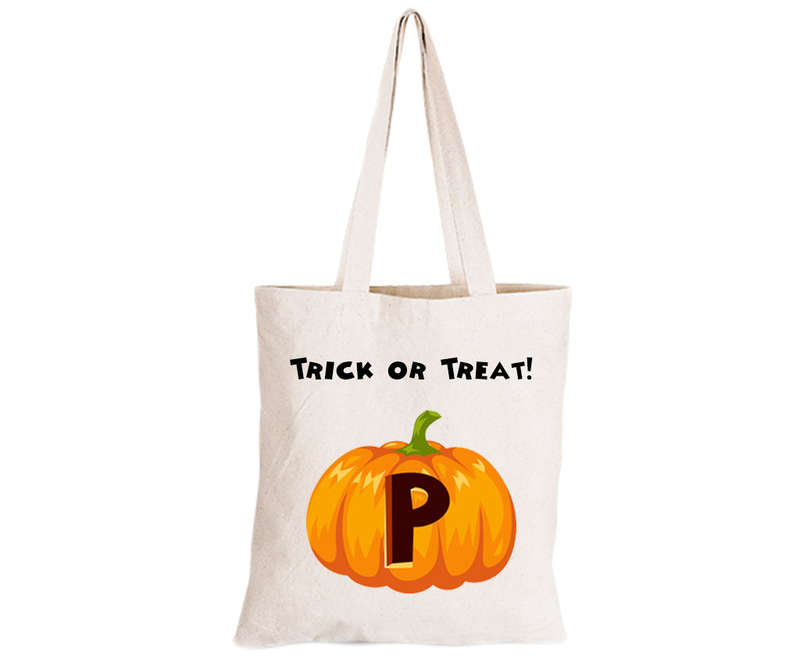 P - Halloween Pumpkin - Eco-Cotton Trick or Treat Bag