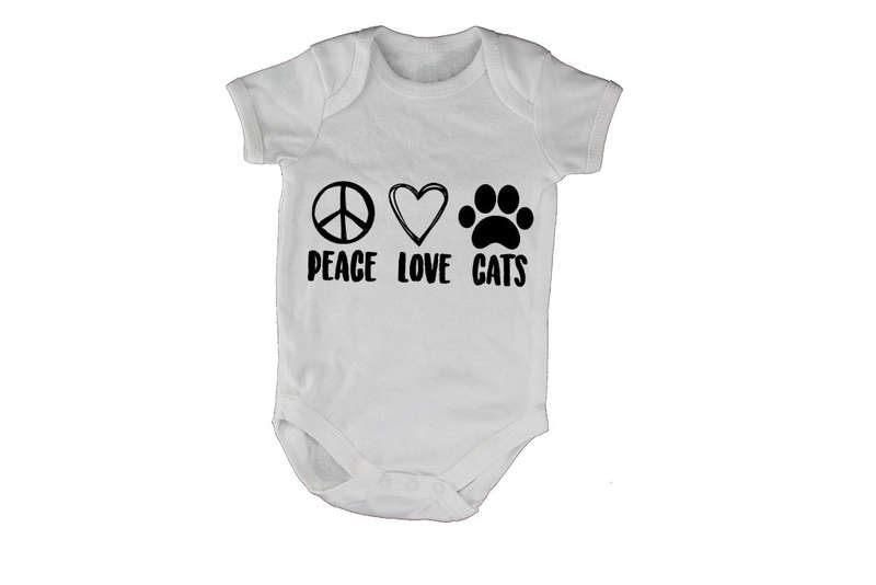 Peace. Love. Cats - Baby Grow