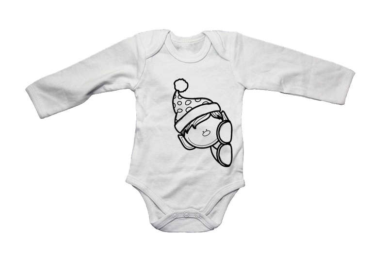 Peeking Christmas Elf - Baby Grow