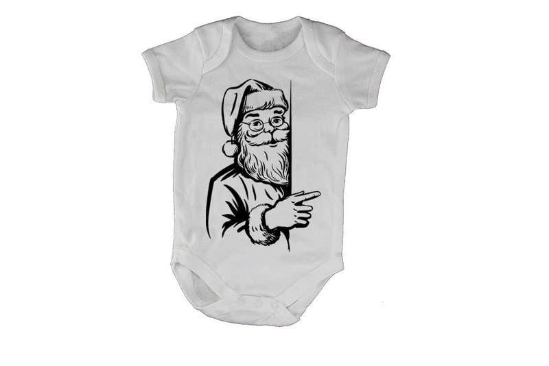Peeking Santa - Christmas - Baby Grow