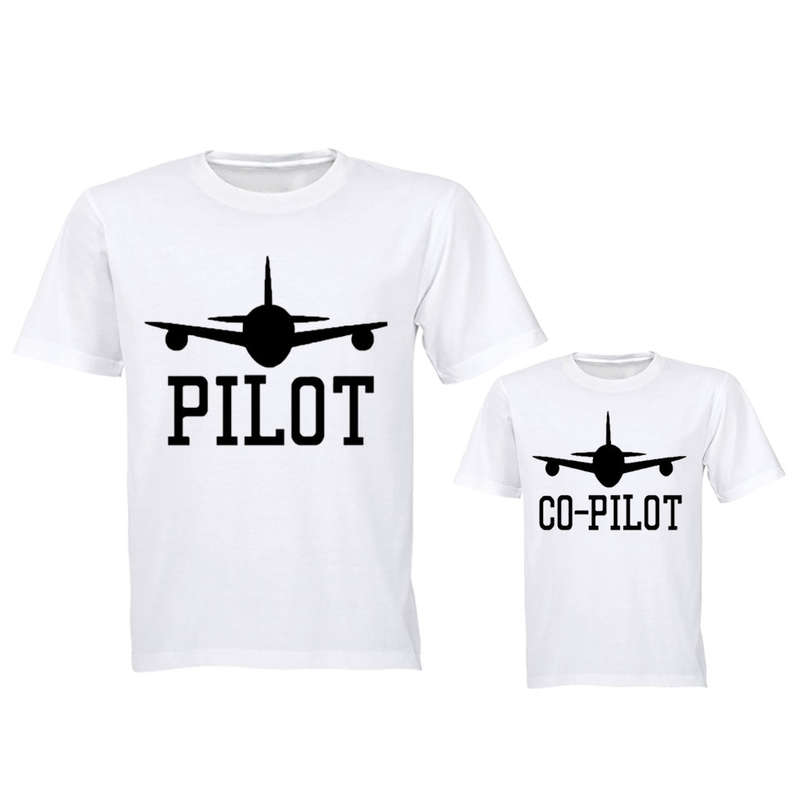 Pilot & Co-Pilot - Family Tees - Dad | Young Child