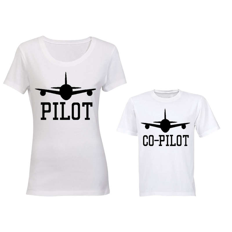 Pilot & Co-Pilot - Family Tees - Mom | Young Child