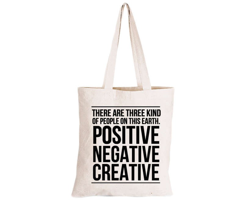 Positive. Negative. Creative - Eco-Cotton Natural Fibre Bag