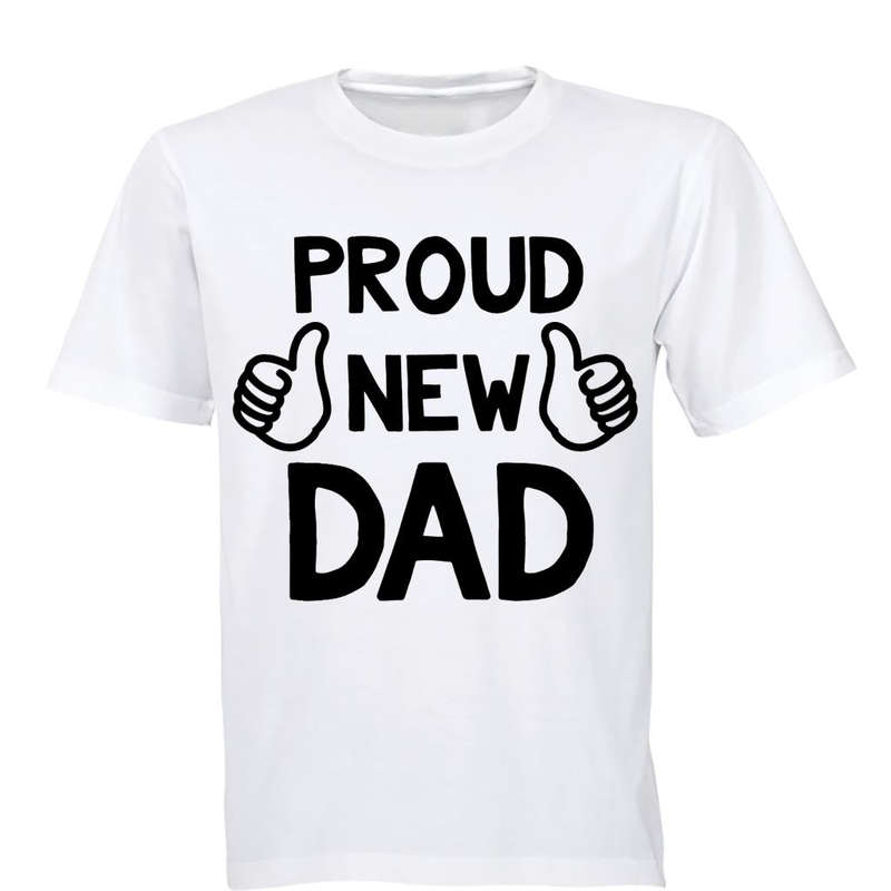 Proud New Dad - Adults - T-Shirt - L / Grey / Short