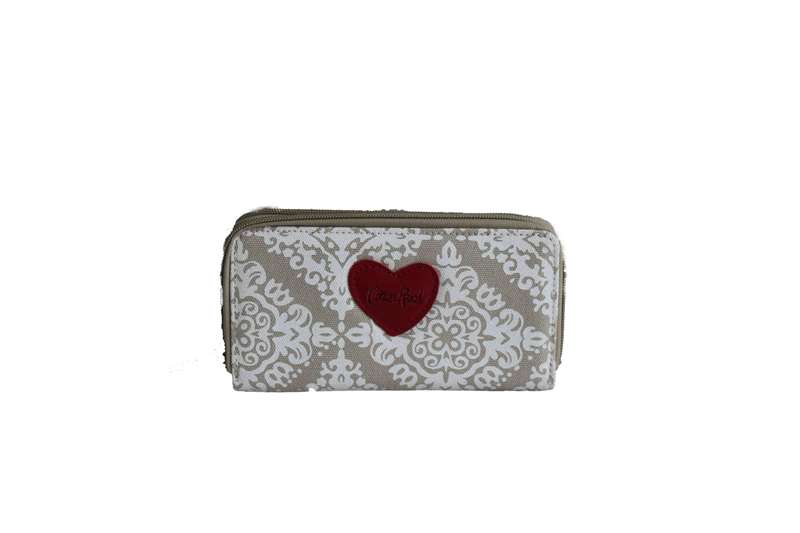 Large Purse with Beige Crest Pattern (200mm x 100mm)
