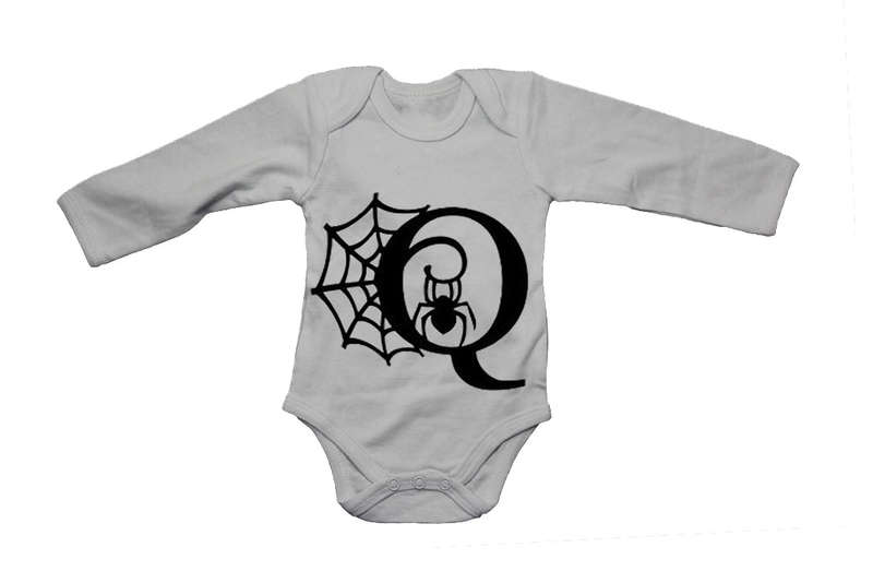 Q - Halloween Spiderweb - Baby Grow