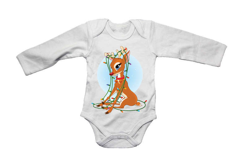 Christmas Reindeer Lights - Baby Grow