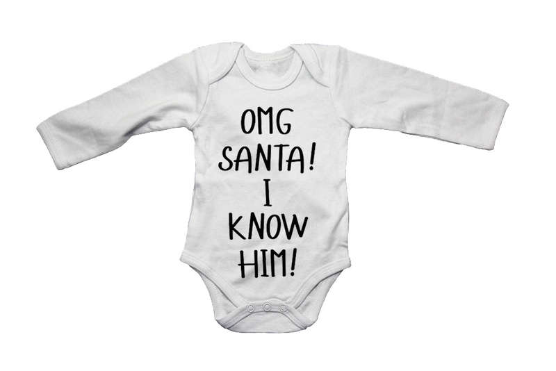 Santa - I Know Him - Christmas - Baby Grow