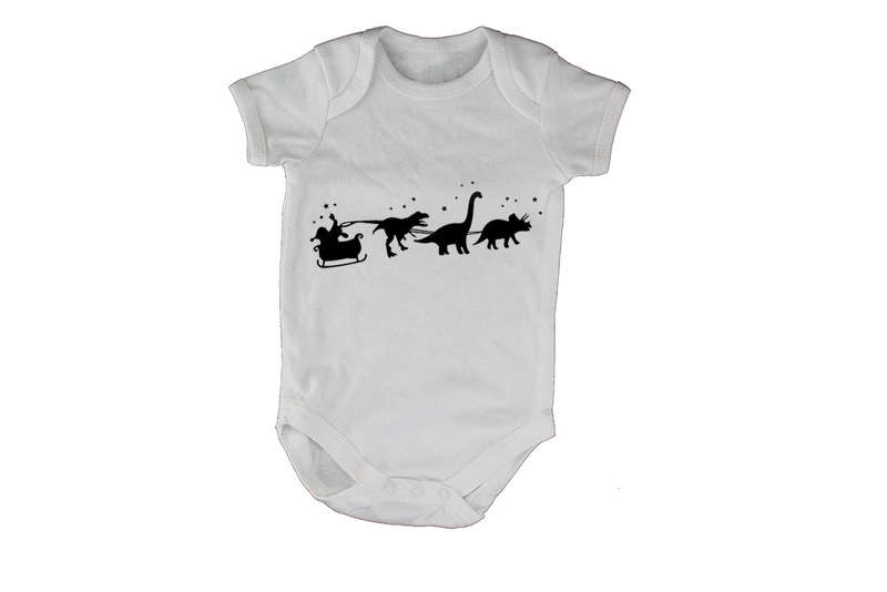 Santa's Dinosaur Reindeers - Christmas - Baby Grow