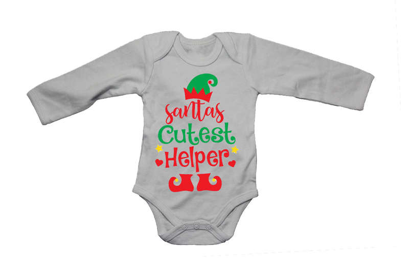 Santa's Cutest Helper - Christmas - Baby Grow