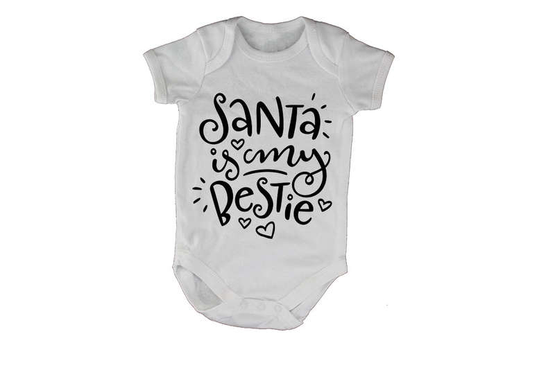 Santa Is My Bestie - Christmas - Baby Grow