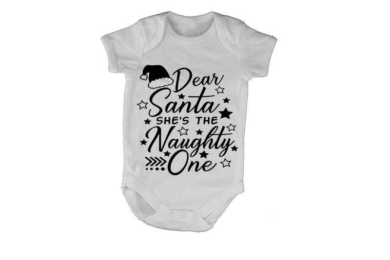 Dear Santa, She's the Naughty One - Christmas - Baby Grow