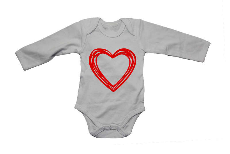 Sketch Heart - Valentine - Baby Grow
