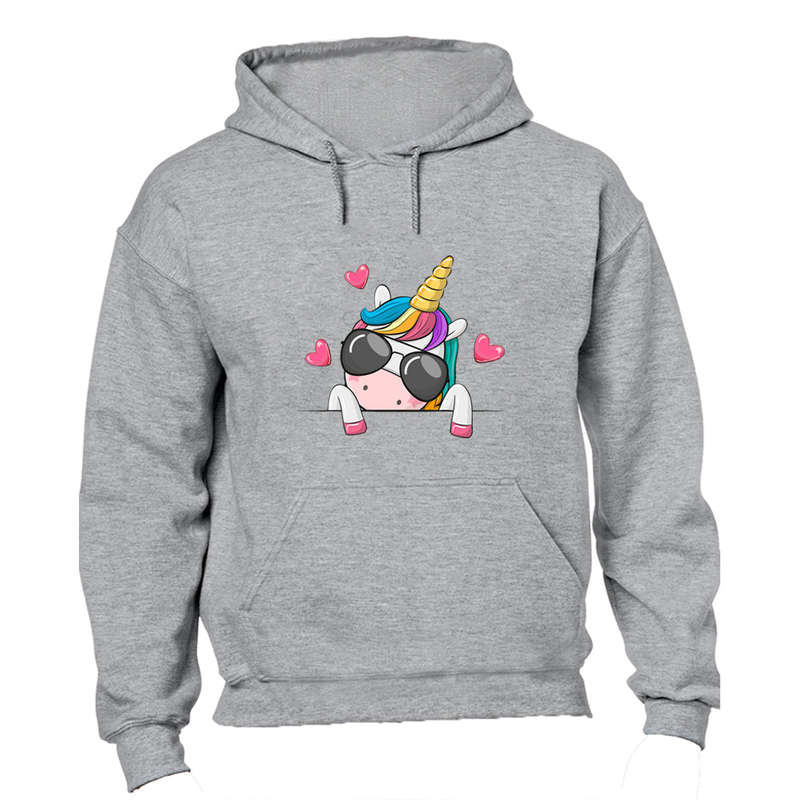 Sunglasses Peeking Unicorn - Hoodie