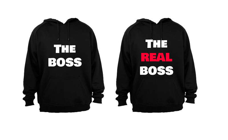 The Boss - The REAL Boss - Couples Hoodies (1 Set)