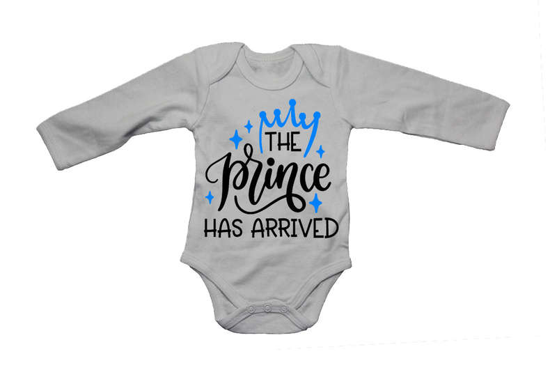 The Prince Has Arrived - Blue Crown - Baby Grow