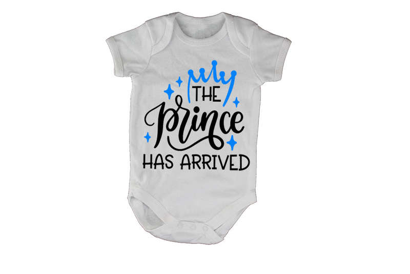 The Prince Has Arrived - Blue Crown - Baby Grow