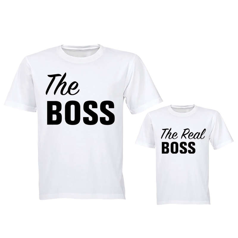 The Boss & The REAL Boss - Family Tees - Dad | Young Child