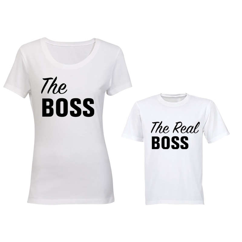 The Boss & The REAL Boss - Family Tees - Mom | Young Child