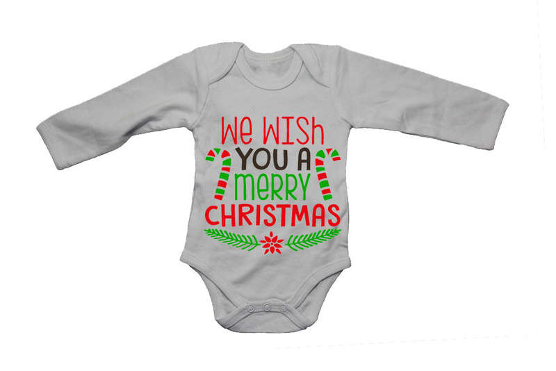 We Wish You a Merry Christmas - Colourful - Baby Grow