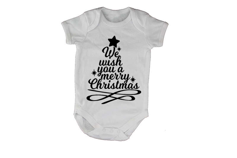Merry Christmas Tree Design - Baby Grow