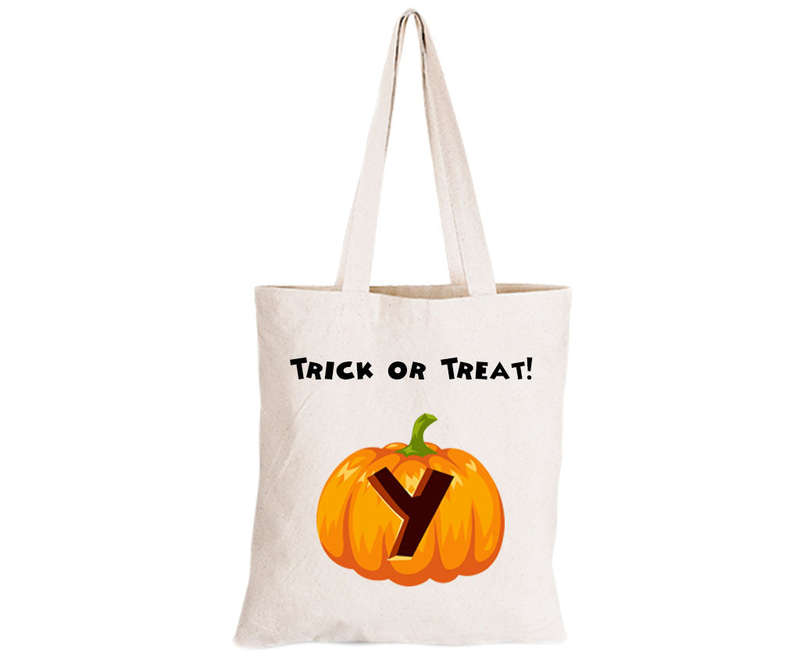 Y - Halloween Pumpkin - Eco-Cotton Trick or Treat Bag