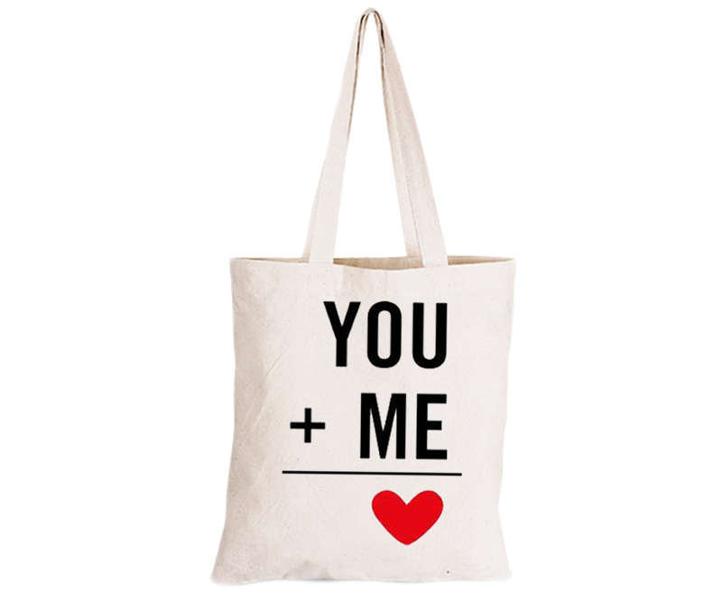 You + Me = Love - Eco-Cotton Natural Fibre Bag