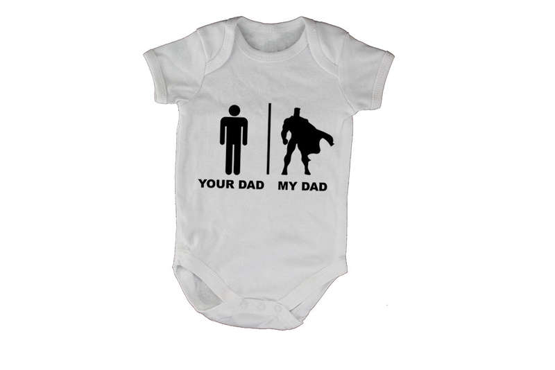 Your Dad vs. My Dad - Superhero - Baby Grow
