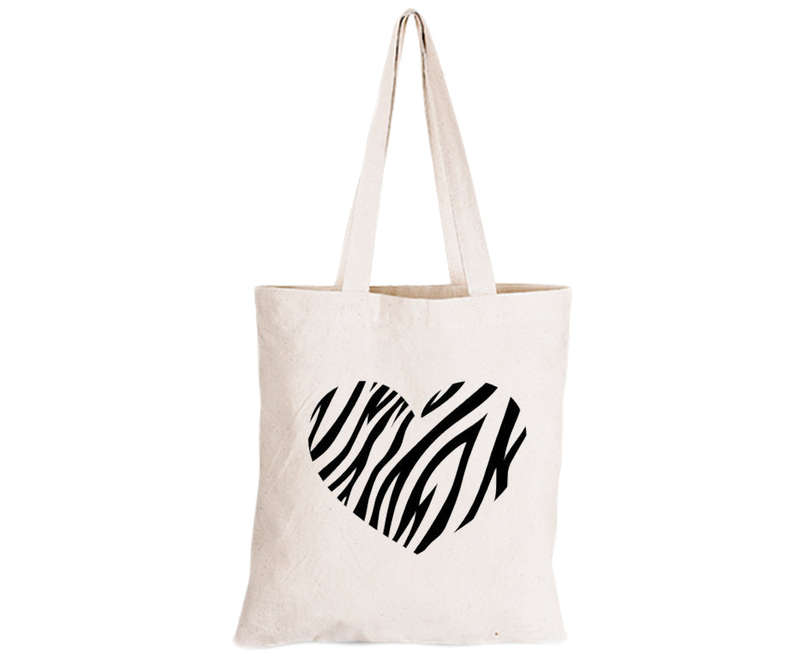 Zebra Heart - Eco-Cotton Natural Fibre Bag