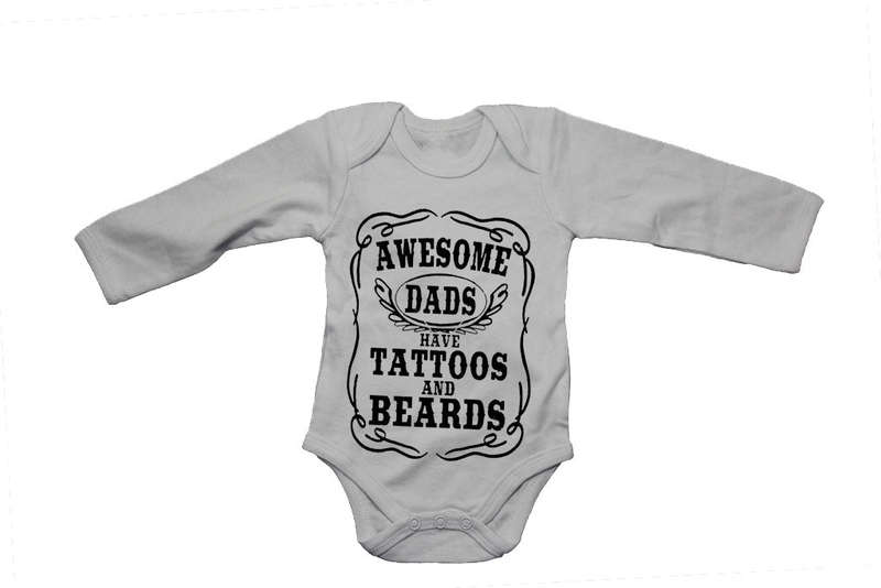 Awesome Dads have Tattoos & Beards! - Baby Grow